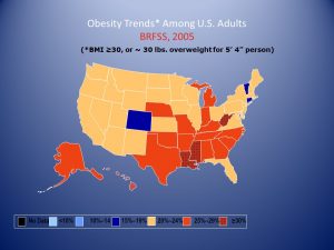 Obesity Trends* Among U.S. Adults - BRFSS, 2005