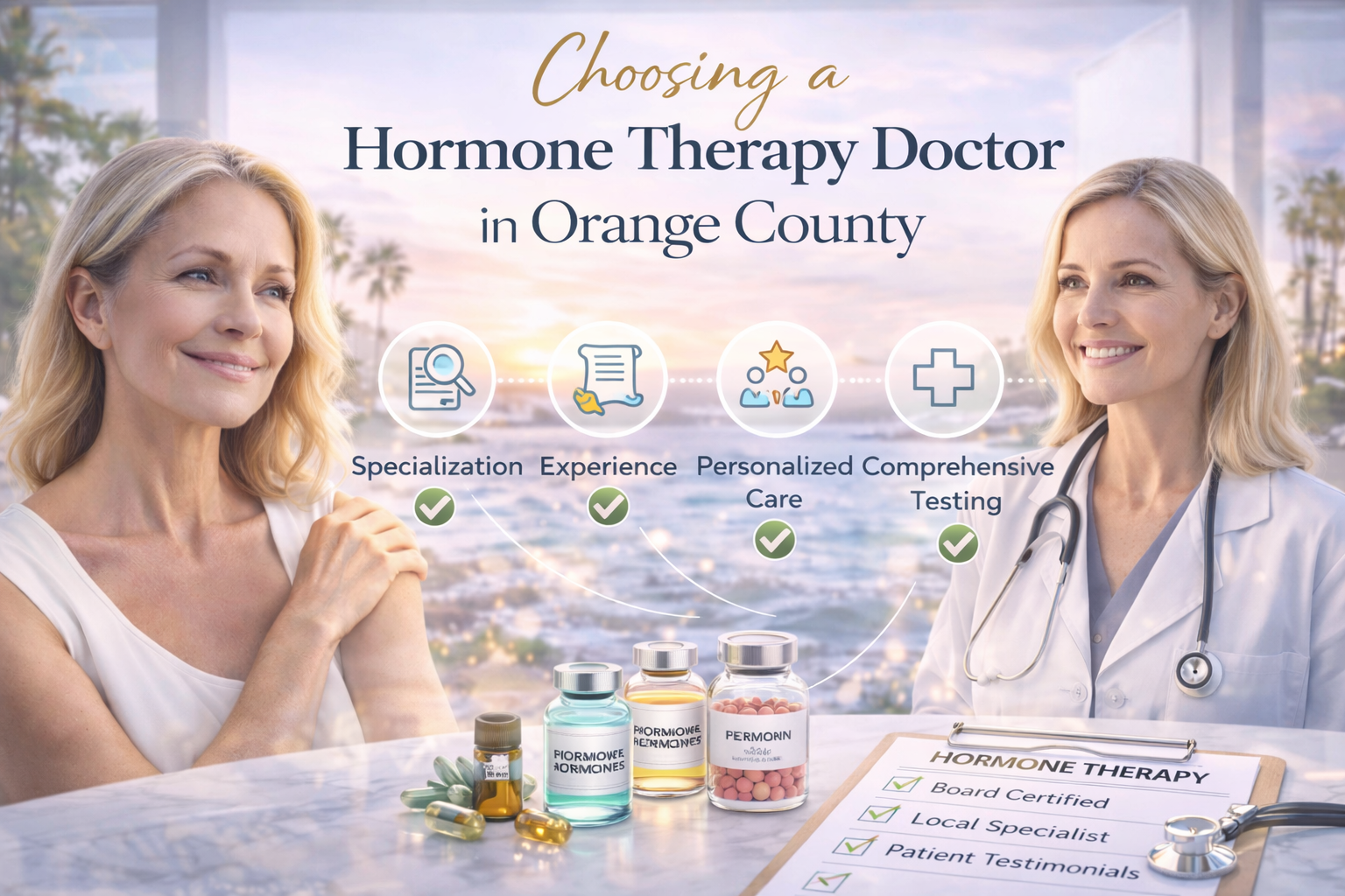 Patient consulting with hormone therapy doctor in Orange County discussing personalized treatment options